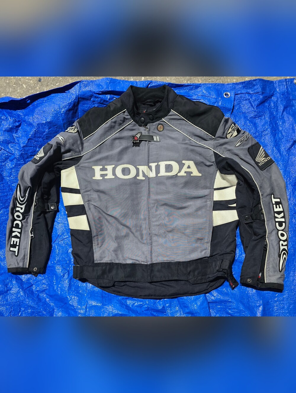 Joe Rocket Honda Gray Textile Motorcycle Jacket Size M